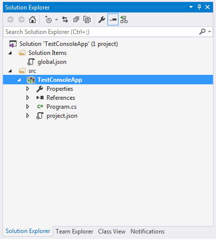 Create .Net core project structure