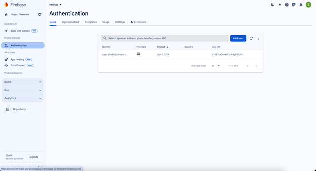 import the Firebase module